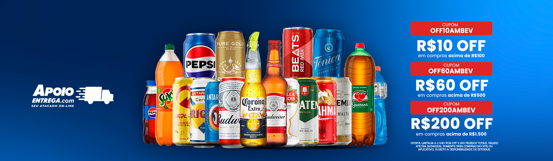 Cupom Progressivo Ambev de 20 a 26/04